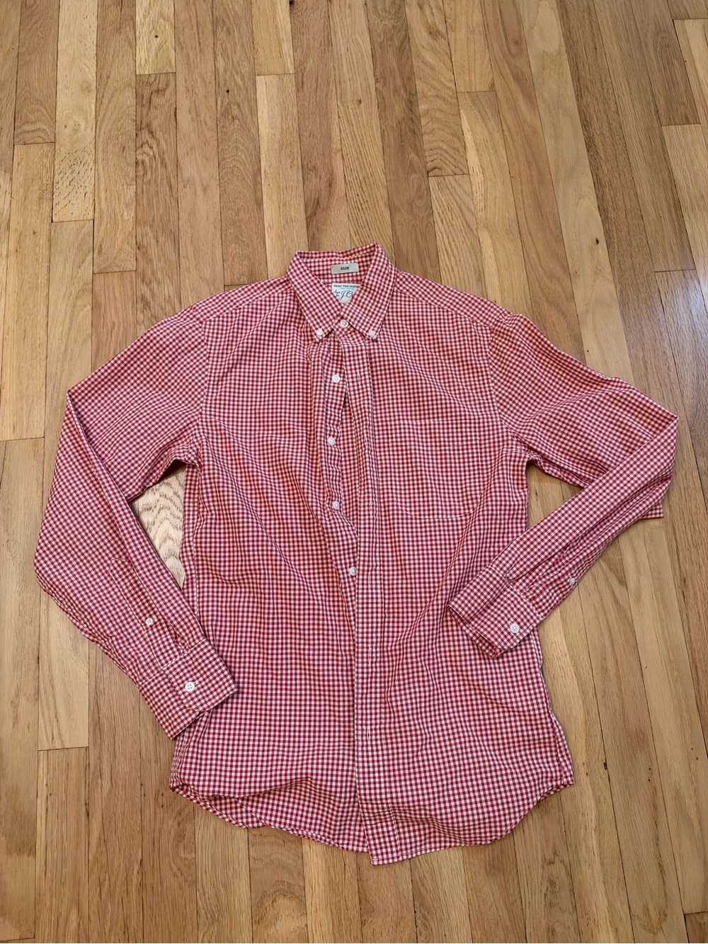 J. Crew Red Gingham XS Slim Button-Down Shirt